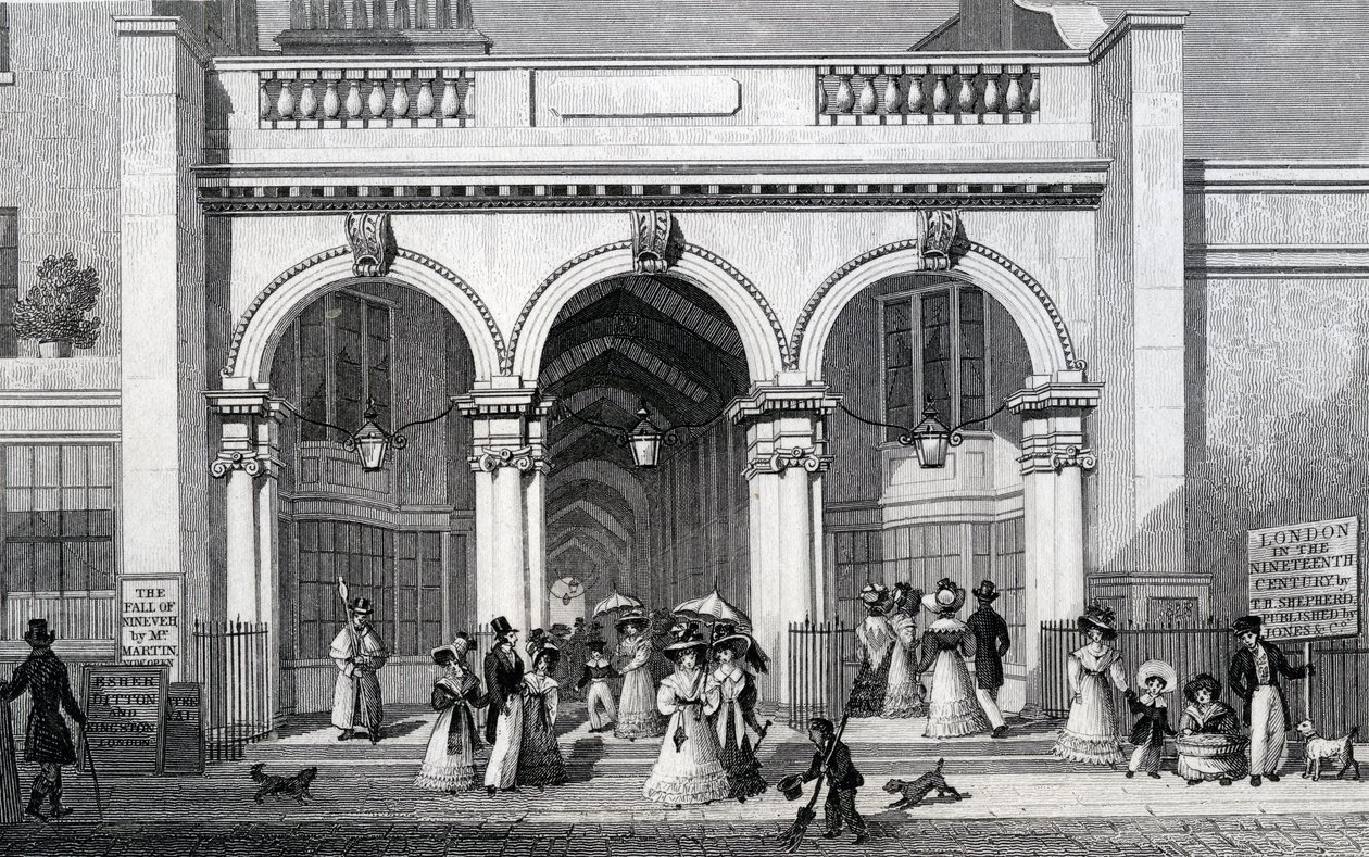 بيرلينجتون أركيد ، بيكاديللي ، نقشها ويليام تومبلسون ، 1828 بواسطة توماس هوسمر شيبرد
