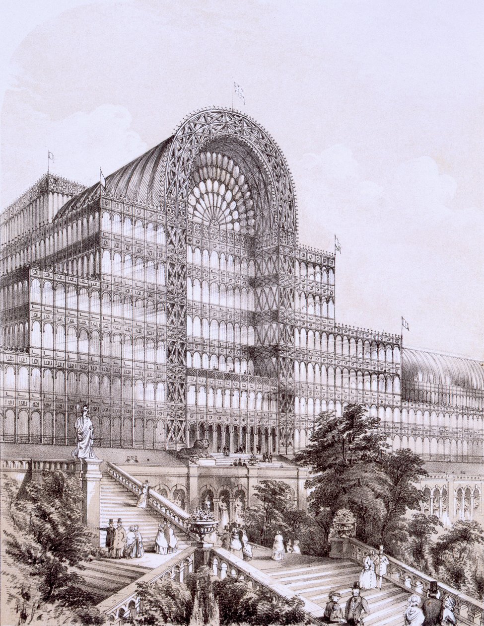 كريستال بالاس في سيدنهام ، أمام الكنيسة الكبرى ، c.1851-55 بواسطة توماس هوسمر شيبرد