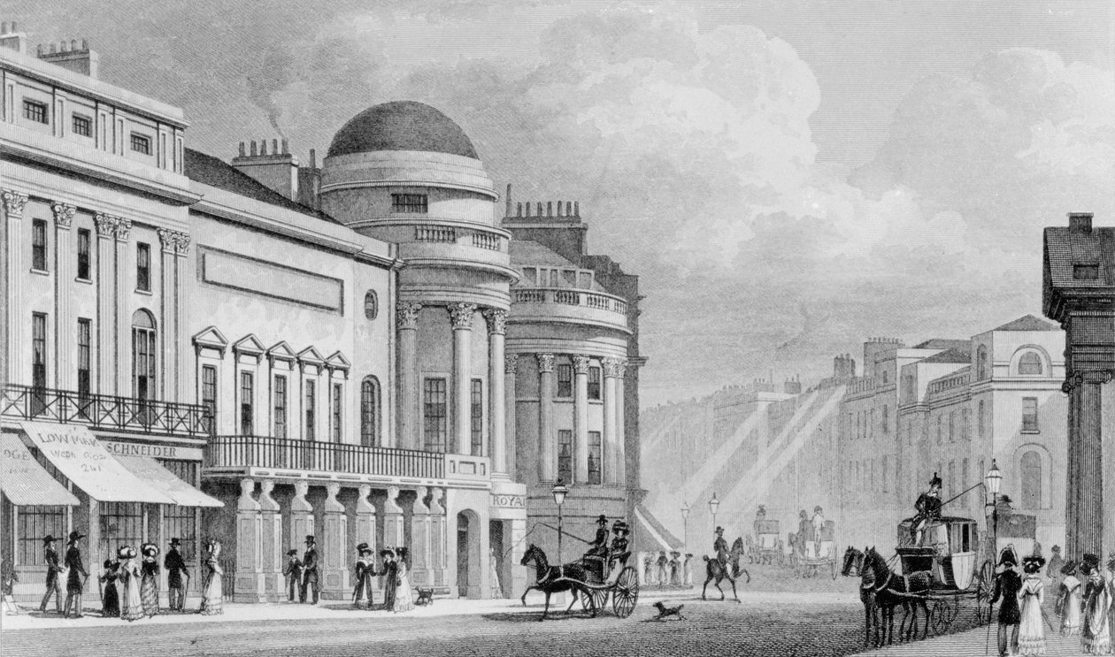 مؤسسة هارمونيك ، شارع ريجنت ، لندن. 1827 بواسطة توماس هوسمر شيبرد