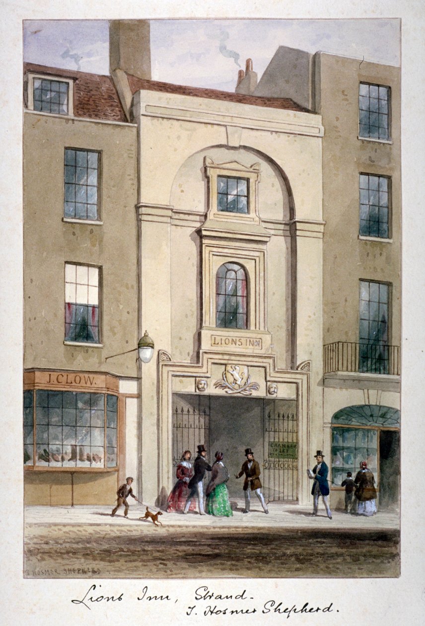 نزل ليون ، ستراند ، وستمنستر ، لندن ، c1850 بواسطة توماس هوسمر شيبرد