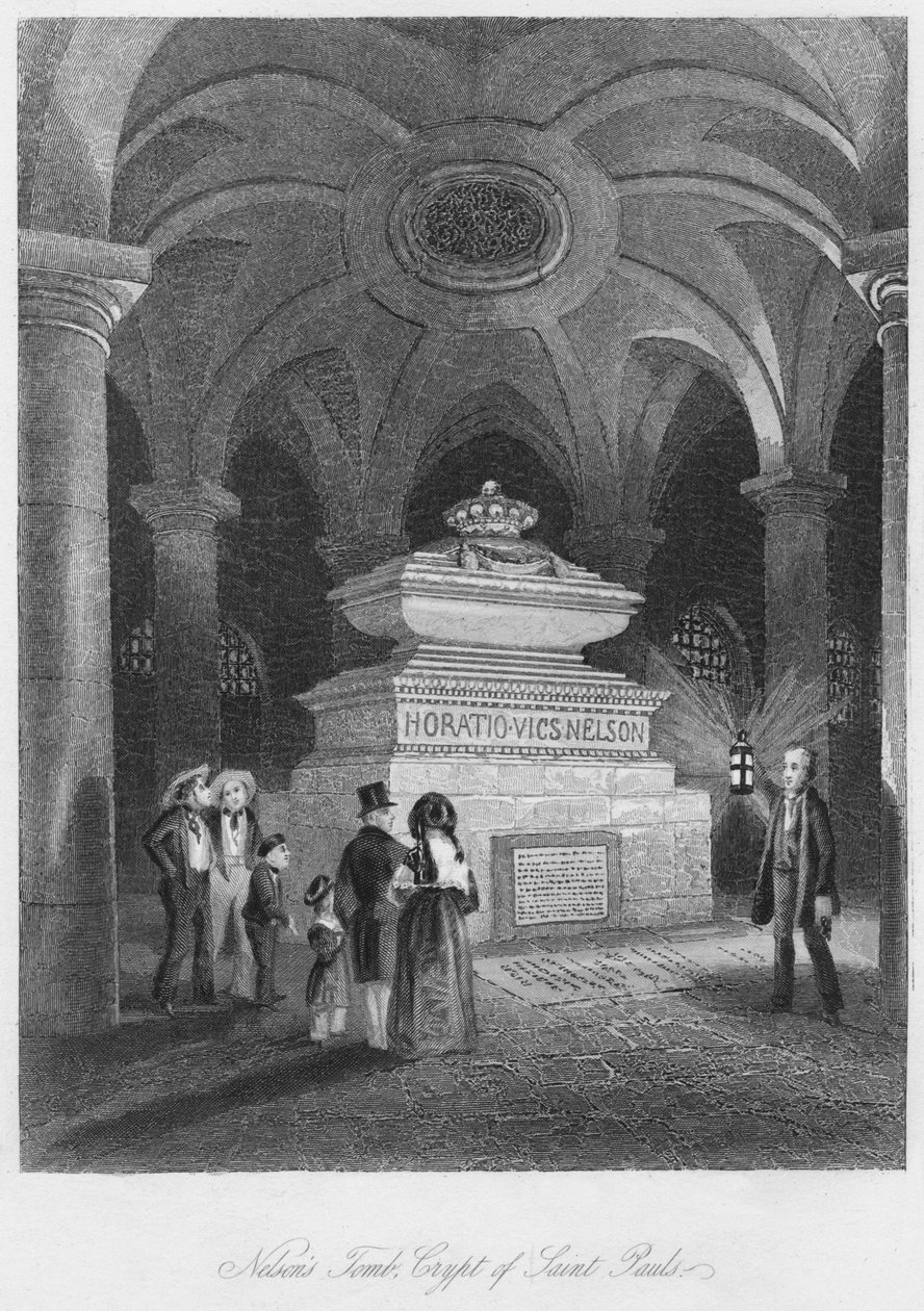 قبر نيلسون ، سرداب القديس بولس ، c1841 بواسطة توماس هوسمر شيبرد