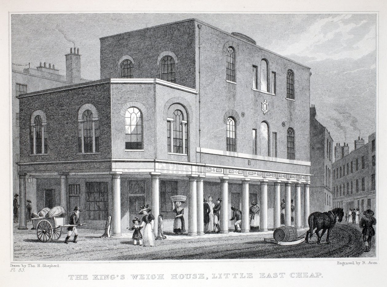 The King&39;s Weigh-House ، من حانة "لندن وضواحيها في القرن التاسع عشر". شركة جونز أوند ، 1827-1829 بواسطة توماس هوسمر شيبرد