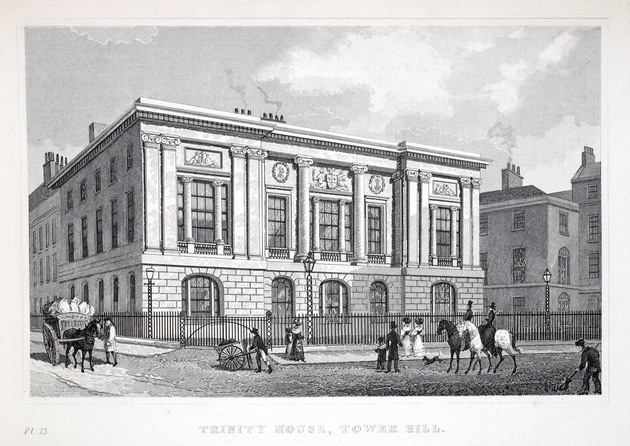 Trinity House ، Tower Hill ، من حانة &39;London and Environs in the Nineteenth Century&39;. شركة جونز أوند ، 1827-1829 بواسطة توماس هوسمر شيبرد