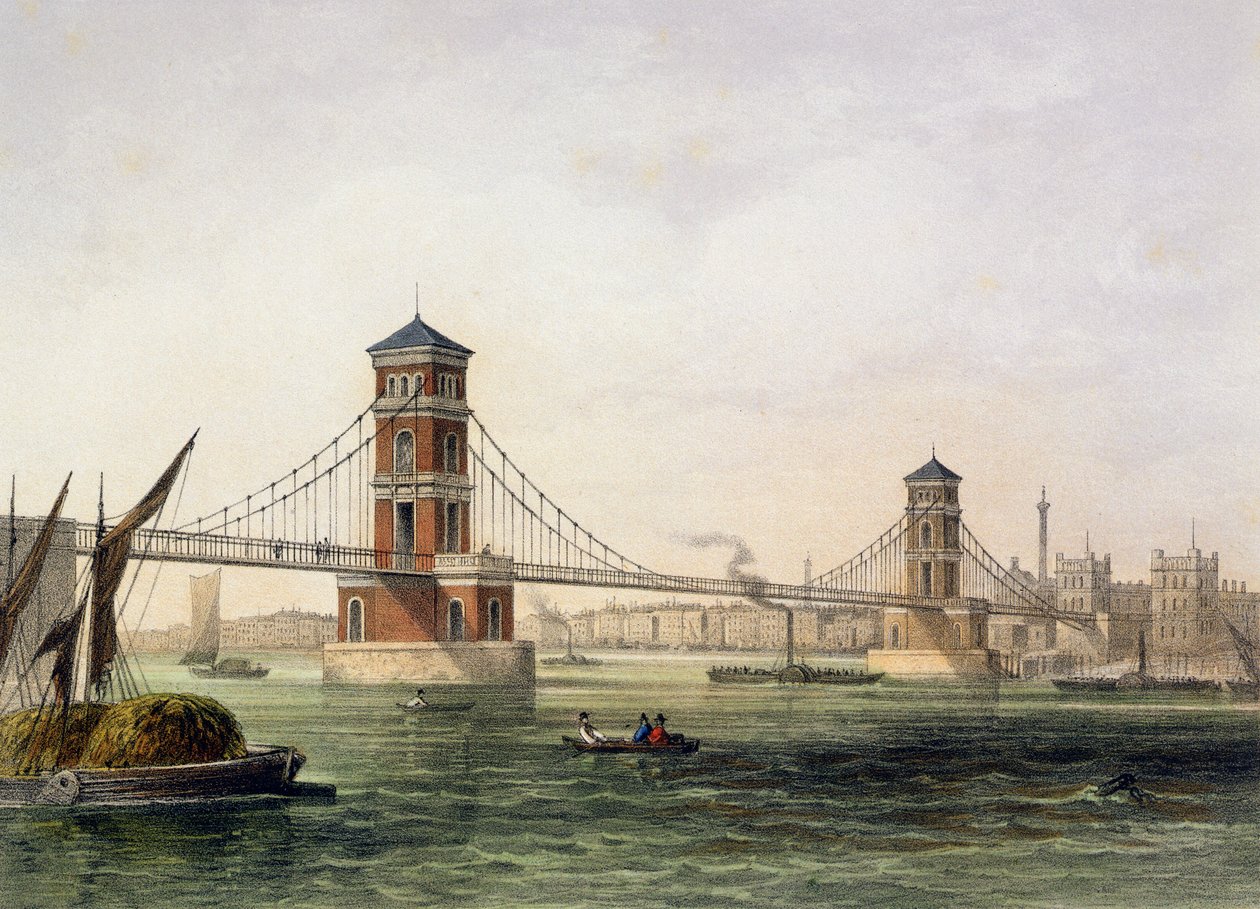 منظر لجسر هانجرفورد من الشرق ، محفور بواسطة جان جاكوت (1806-ج .43) 1854 بواسطة توماس هوسمر شيبرد