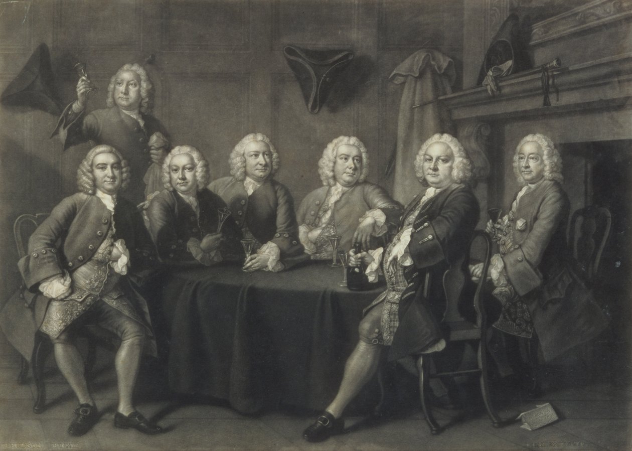 Benn&39;s Club of Aldermen ، منقوش بواسطة J. Faber (mezzotint) بواسطة توماس هدسون