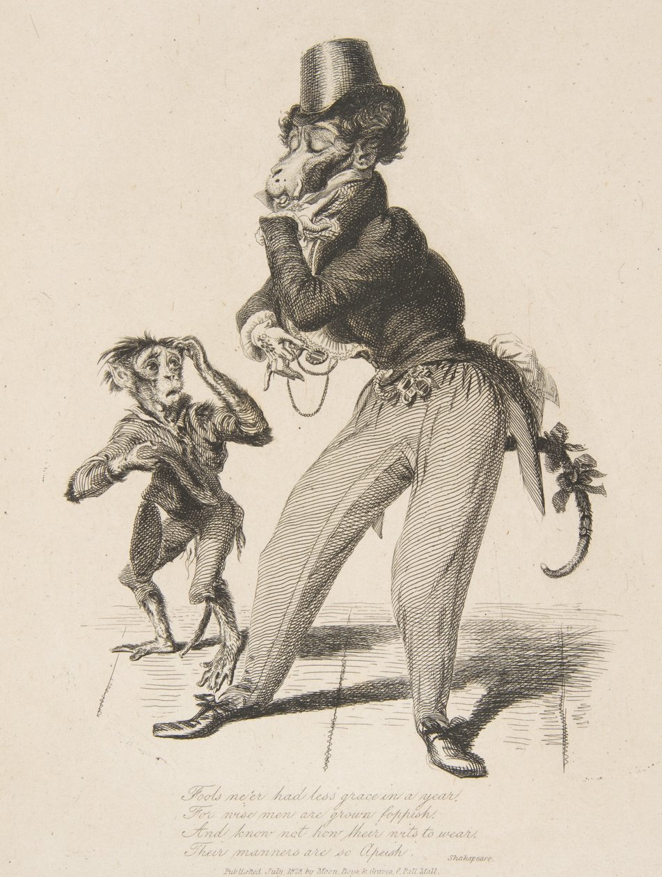 قرد داندي ، من Monkey-ana ، أو Men in Miniature ، يوليو ١٨٢٨. ، يوليو ١٨٢٨. بواسطة توماس لاندسير