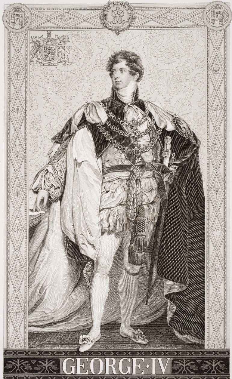 جورج الرابع (1762-1830) من المجلد `` رسوم توضيحية عن التاريخ الإنجليزي والاسكتلندي &39;&39; المجلد الثاني (انظر 179434) بواسطة توماس لورانس