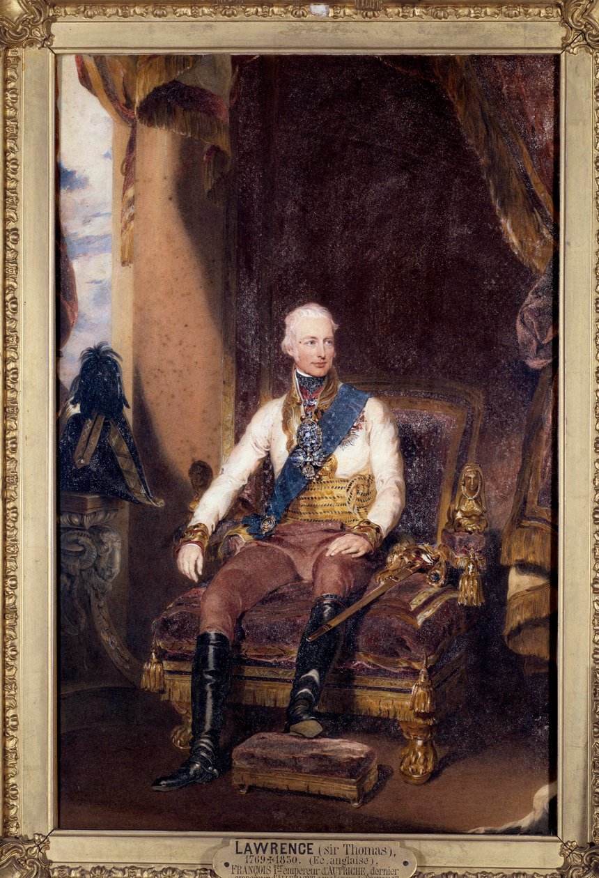 صورة لفرانسوا الأول (1768-1835) إمبراطور النمسا ، آخر إمبراطور لألمانيا تحت اسم فرانسوا الثاني رسم لتوماس لورانس (1769-1830). القرن التاسع عشر شانتيلي ، متحف كوندي بواسطة توماس لورانس
