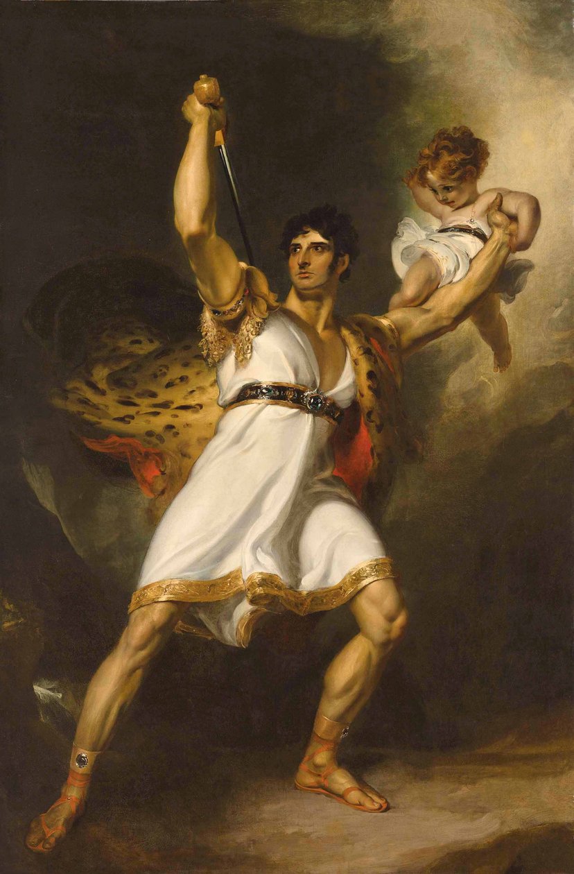 صورة لجون فيليب كيمبل (1757-1823) ، بالحجم الكامل ، مثل رولا من بيزارو شيريدان (زيت على قماش) بواسطة توماس لورانس