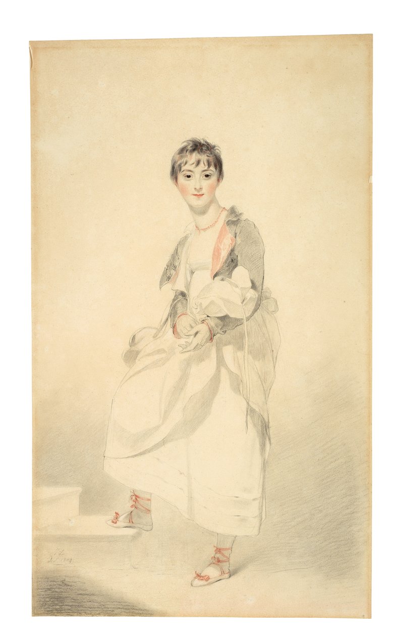 صورة للسيدة فرانسيس هاميلتون (1795-1860) (طباشير أسود وأحمر) بواسطة توماس لورانس
