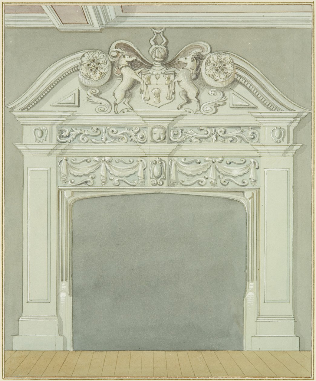 قطعة مدخنة في المبنى المجاور لـ Guard House ، شارع واين (ألوان مائية على ورق) بواسطة توماس ليسون الأكبر روبوتبهام