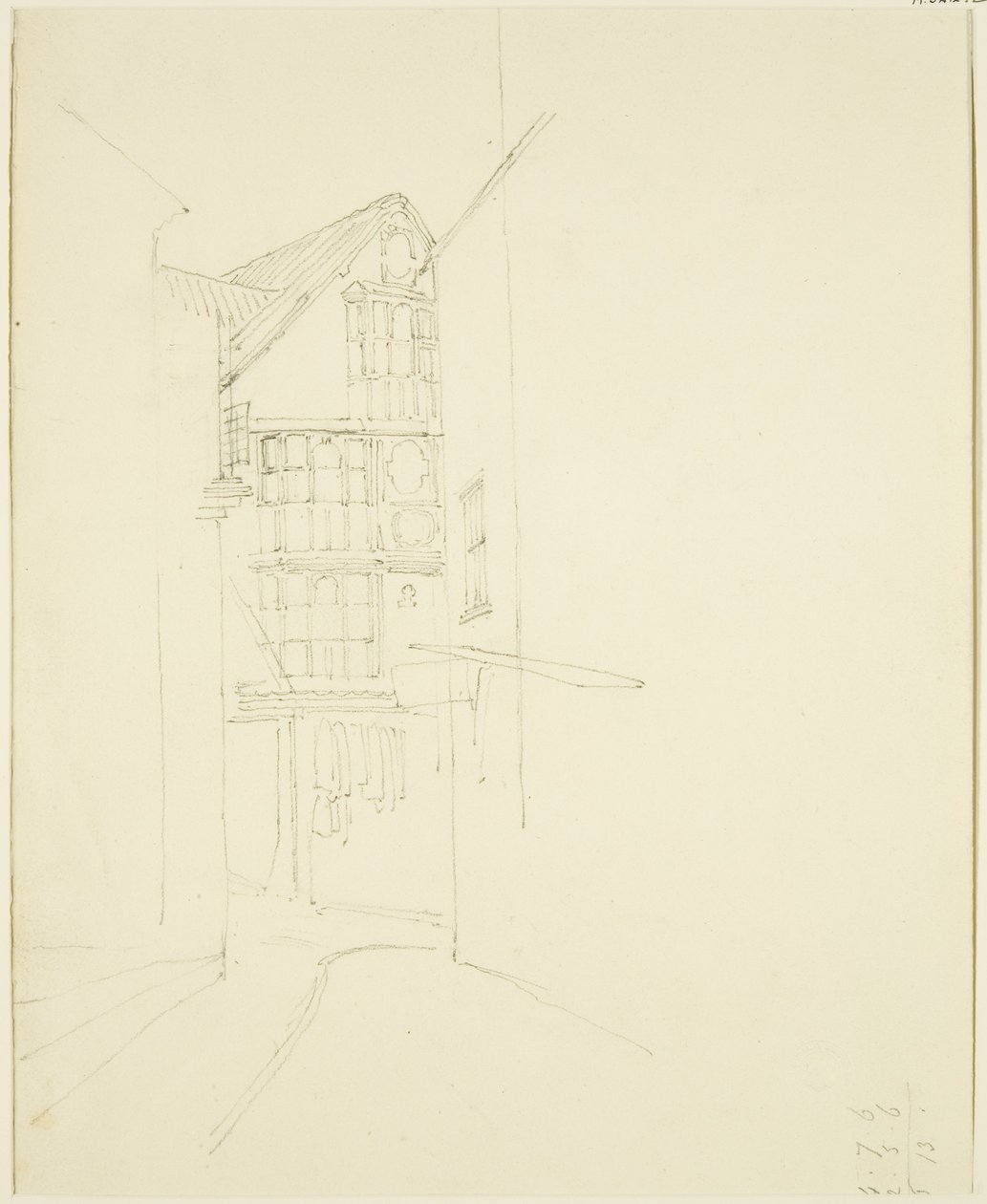 Looking into the Pithay from Wine Street (pencil on paper) بواسطة توماس ليسون الأكبر روبوتبهام
