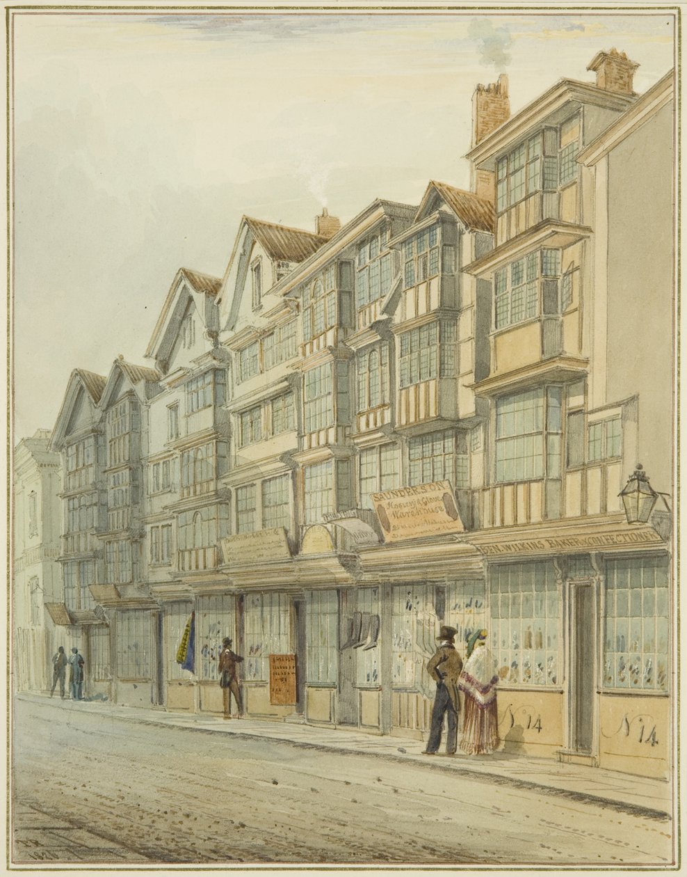 Looking up Broad Street (watercolor on paper) بواسطة توماس ليسون الأكبر روبوتبهام