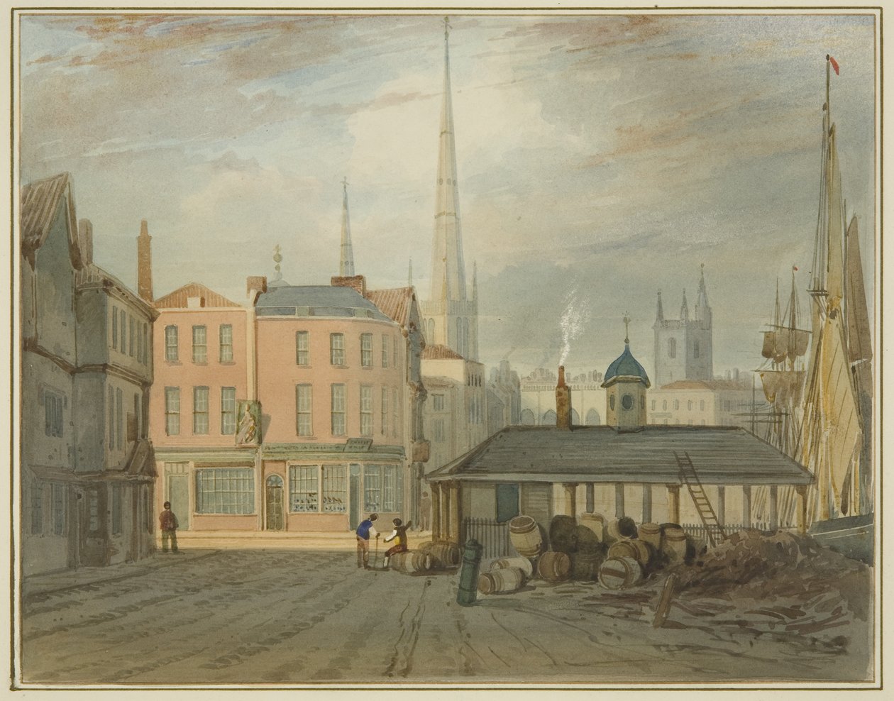 North East End of King Street, showing Welsh Market (watercolor on paper) بواسطة توماس ليسون الأكبر روبوتبهام