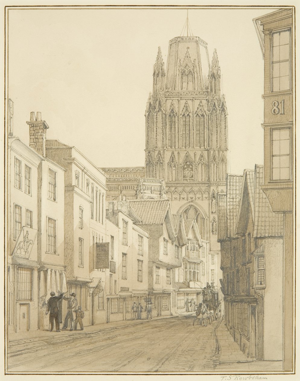 North view of St Mary Redcliffe Church seen from Redcliffe Street بواسطة توماس ليسون الأكبر روبوتبهام