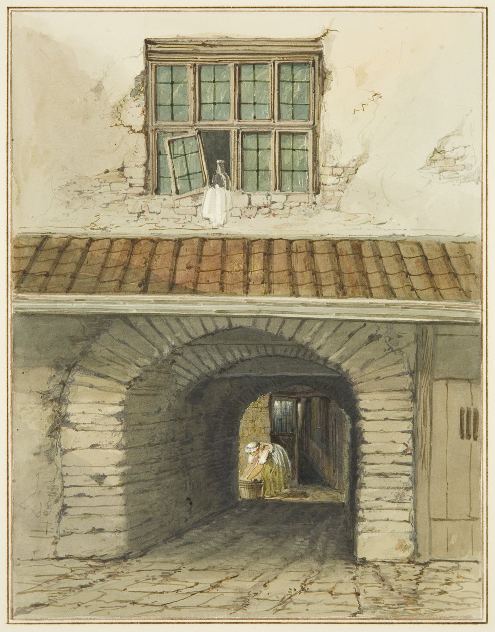 Passage Archway off Marsh Street behind House (watercolor on paper) بواسطة توماس ليسون الأكبر روبوتبهام