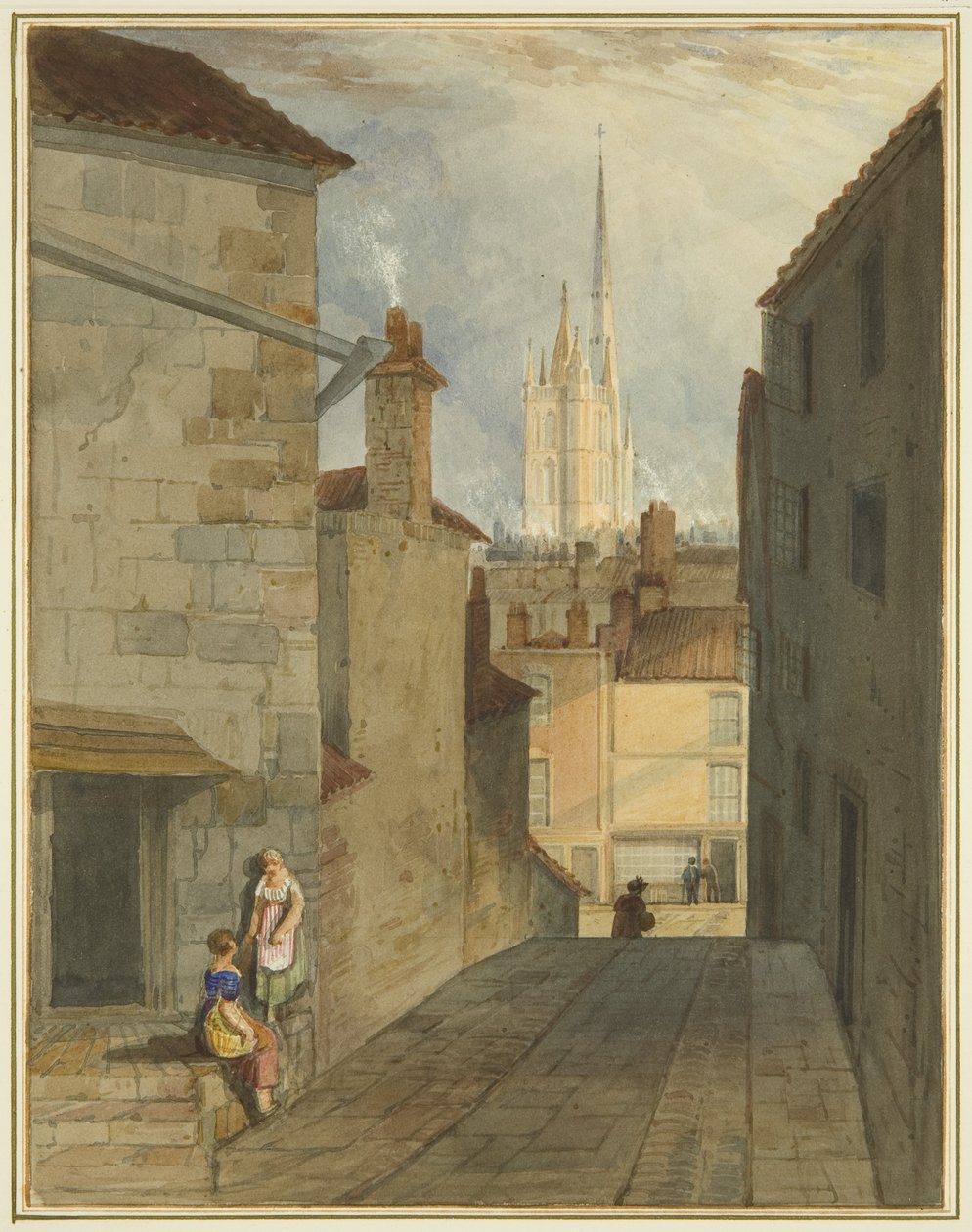 خطوات من Trenchard Lane إلى Host Street (ألوان مائية على ورق) بواسطة توماس ليسون الأكبر روبوتبهام