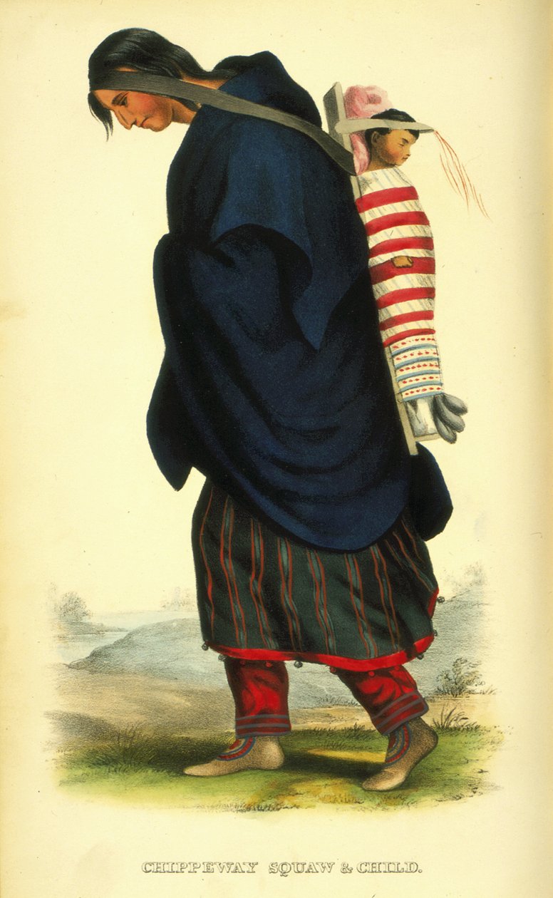 سناب شيبواي والطفل ، 1848 (ليثو ملون) بواسطة توماس لورين ماكيني