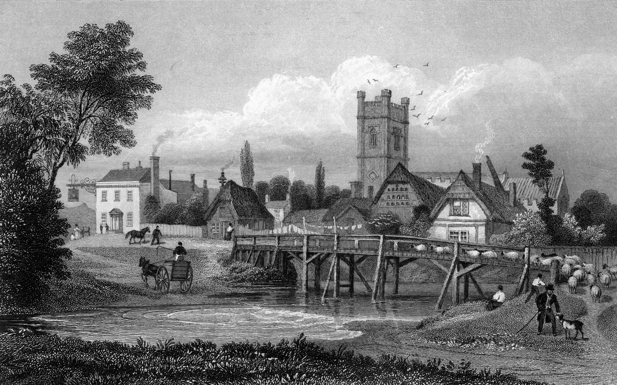 إيستون ، بالقرب من Great Dunmow ، Essex ، منقوش بواسطة Henry Adlard ، 1832 بواسطة توماس مان باينز