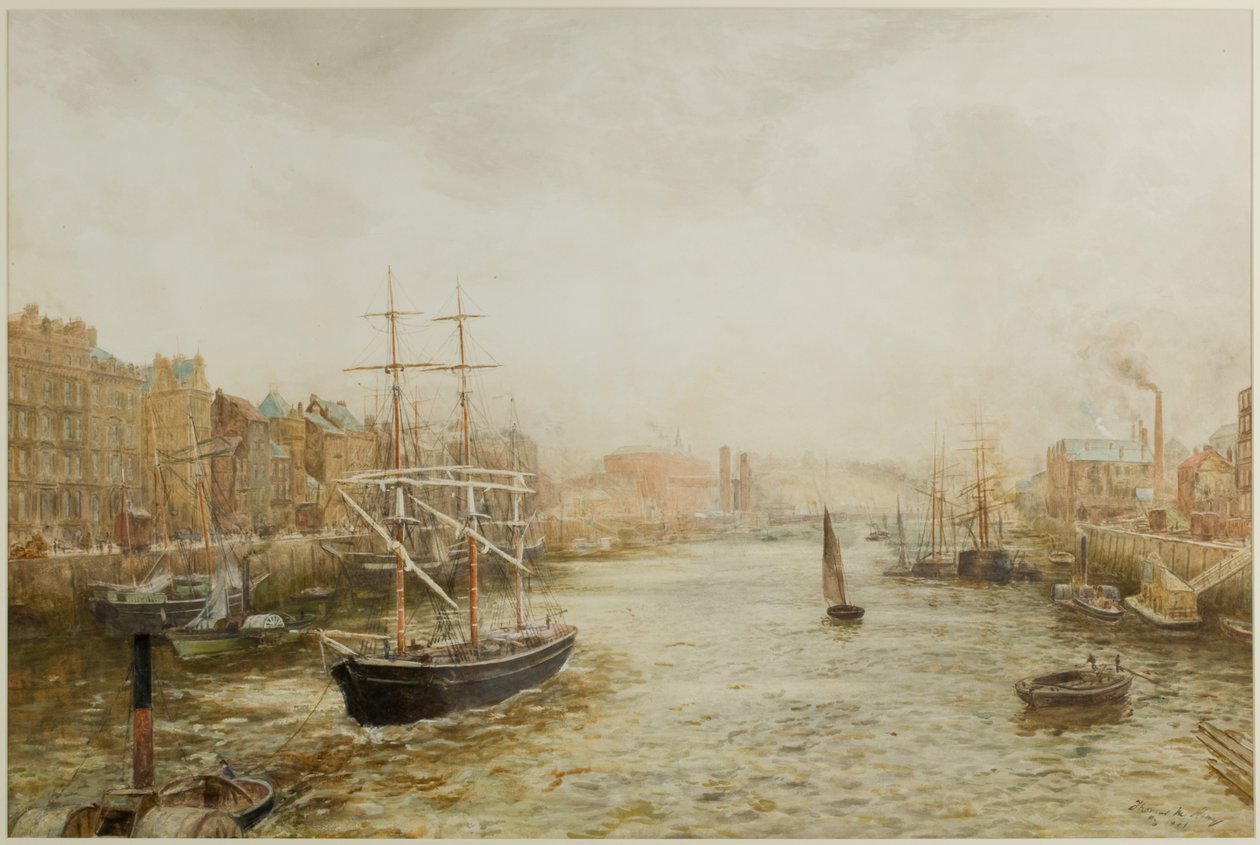 The Quayside ، نيوكاسل (ألوان مائية على ورق) بواسطة توماس ماري ماداواسكا هيمي