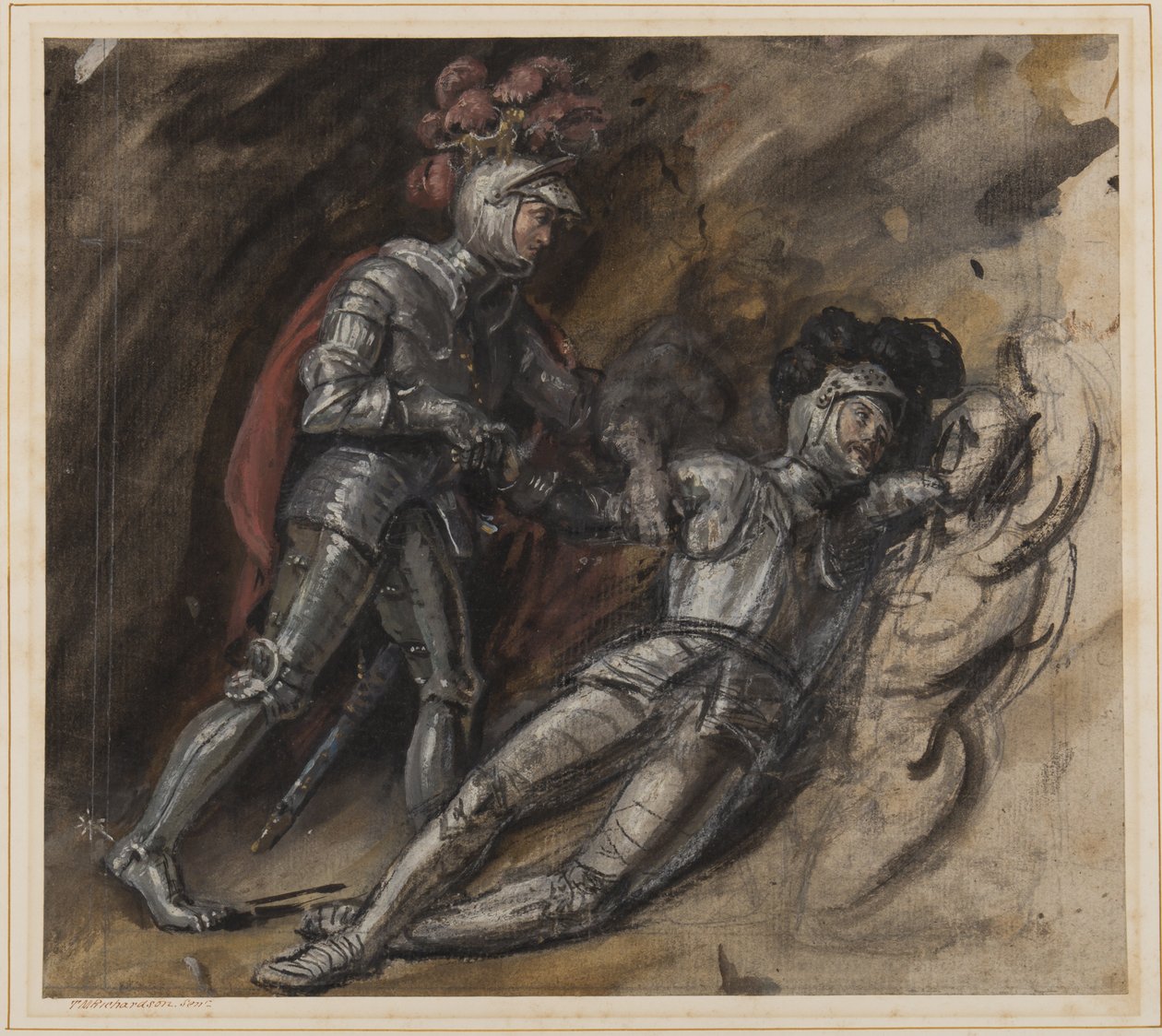 The Fallen Knight (قلم رصاص ، مرحاض وغواش على ورق) بواسطة توماس مايلز ريتشاردسون