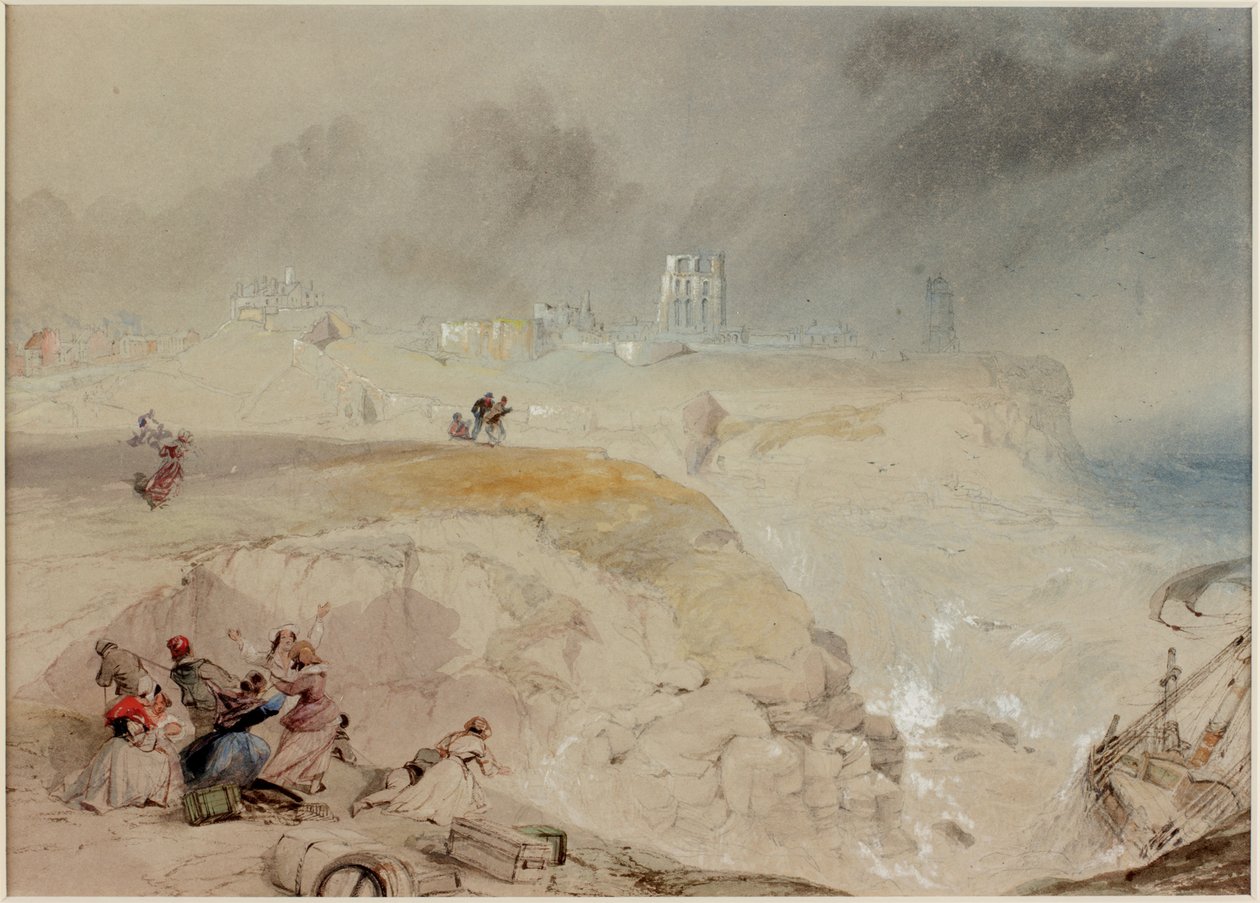 حطام من Betsy Cains على الصخور في Battery Point ، Tynemouth (لون الجسم والقلم الرصاص والألوان المائية على الورق (على متن الطائرة)) بواسطة توماس مايلز ريتشاردسون