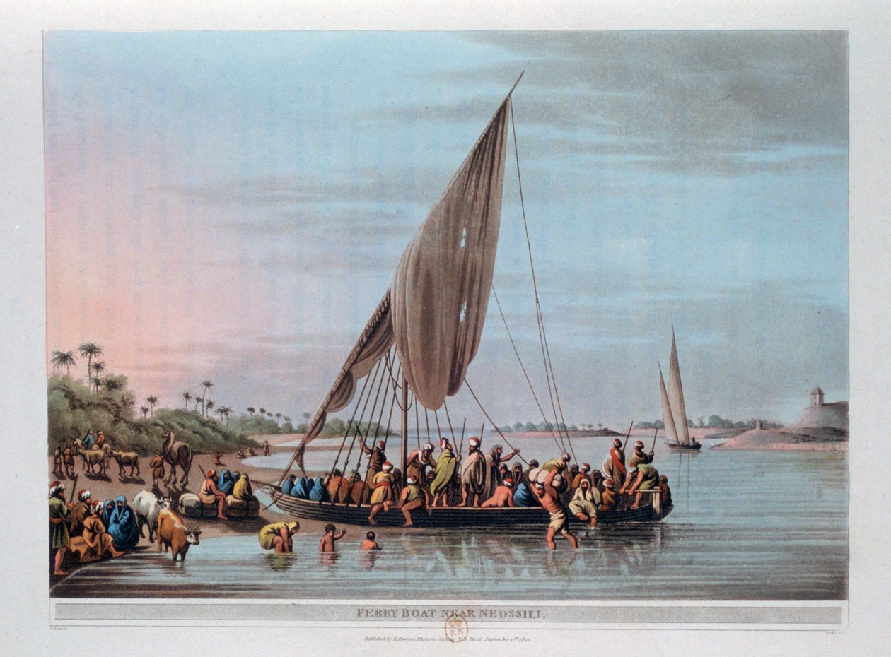 قارب العبارة بالقرب من نديسيلي ، مصر ، 1801 بواسطة توماس ميلتون