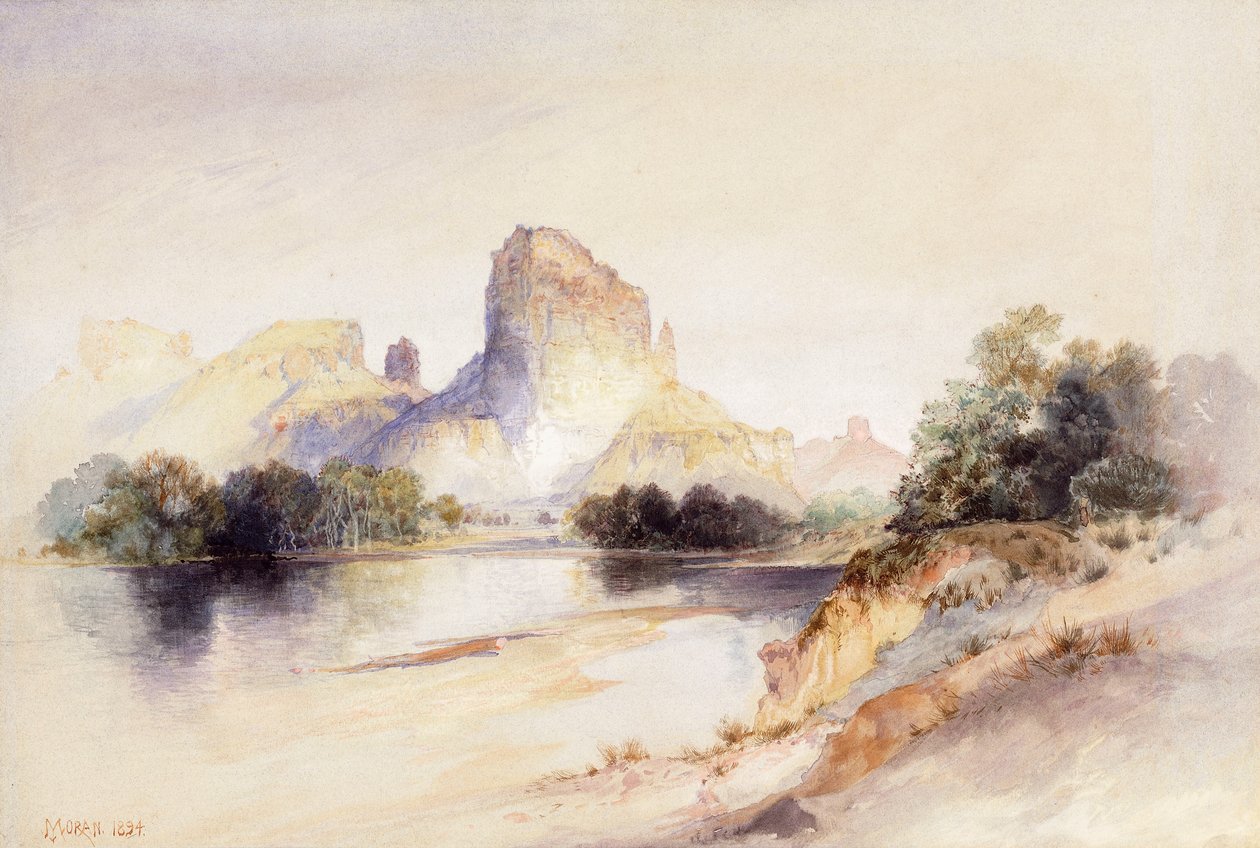 Castle Butte ، Green River ، Wyoming ، 1894 بواسطة توماس موران