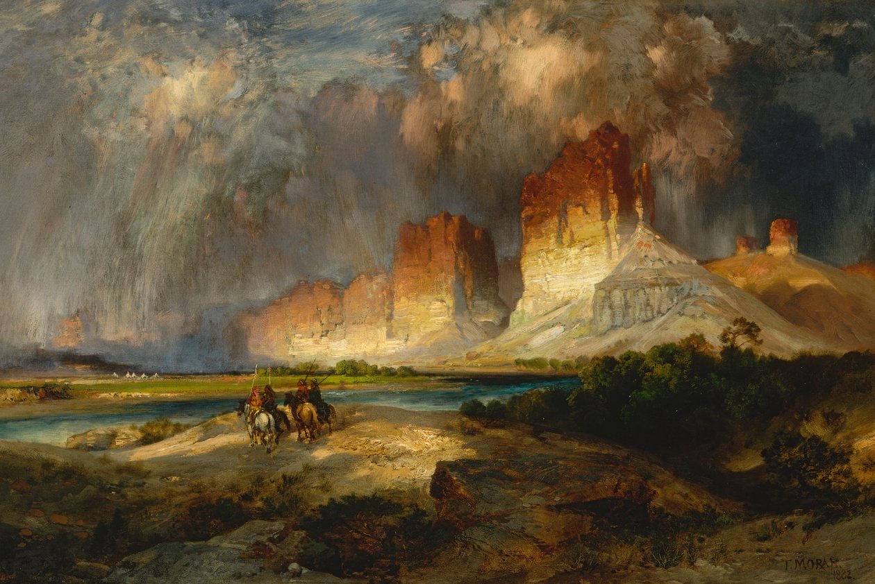 منحدرات نهر كولورادو الأعلى ، إقليم وايومنغ ، 1882. بواسطة توماس موران