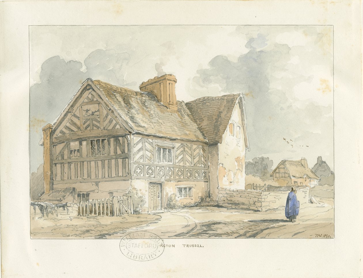 Acton Trussell Old House: الرسم بالألوان المائية بواسطة توماس بيبلو وود