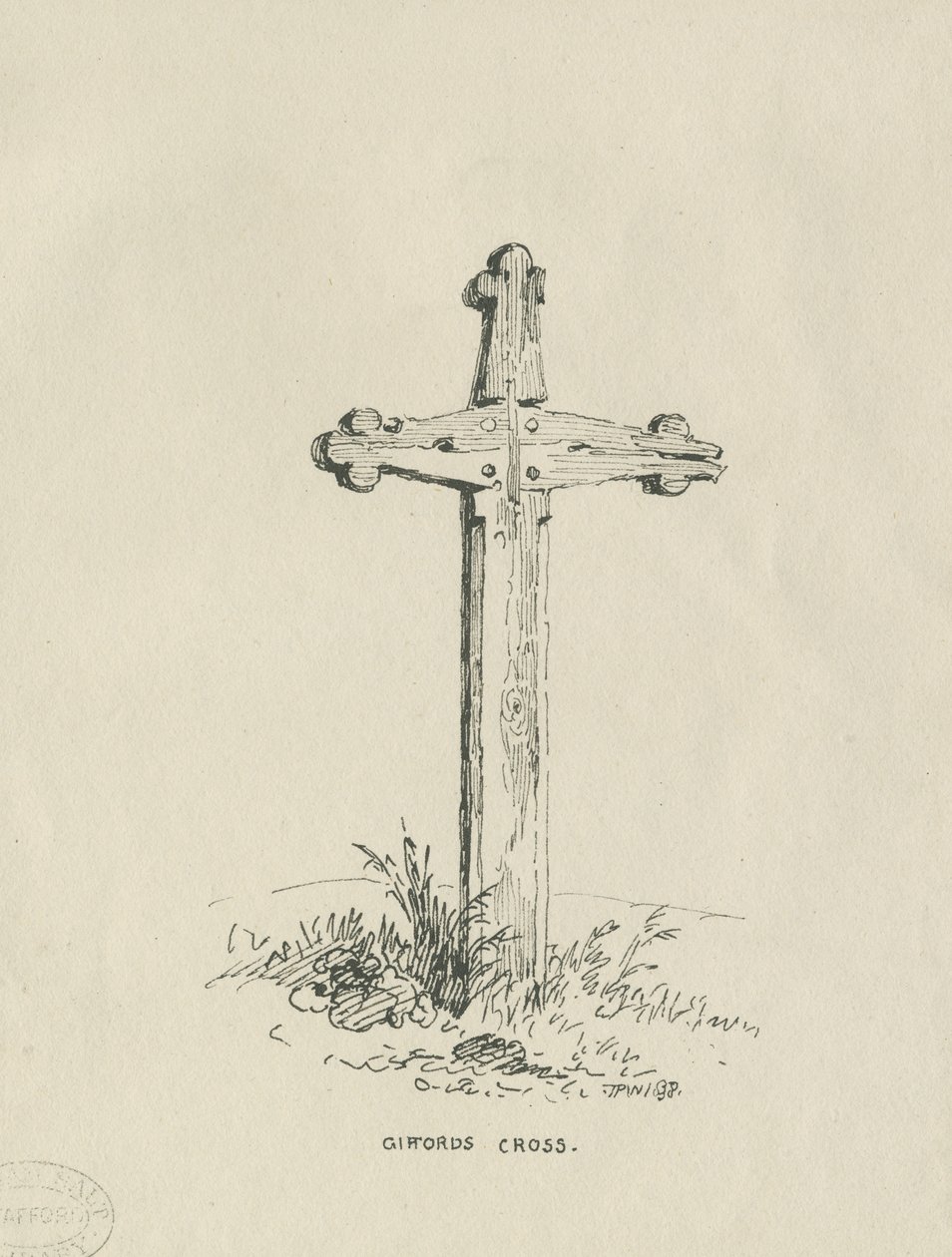 Chillington Hall- "Giffard" s Cross ": الرسم بالقلم الجاف والحبر ، 1838 بواسطة توماس بيبلو وود