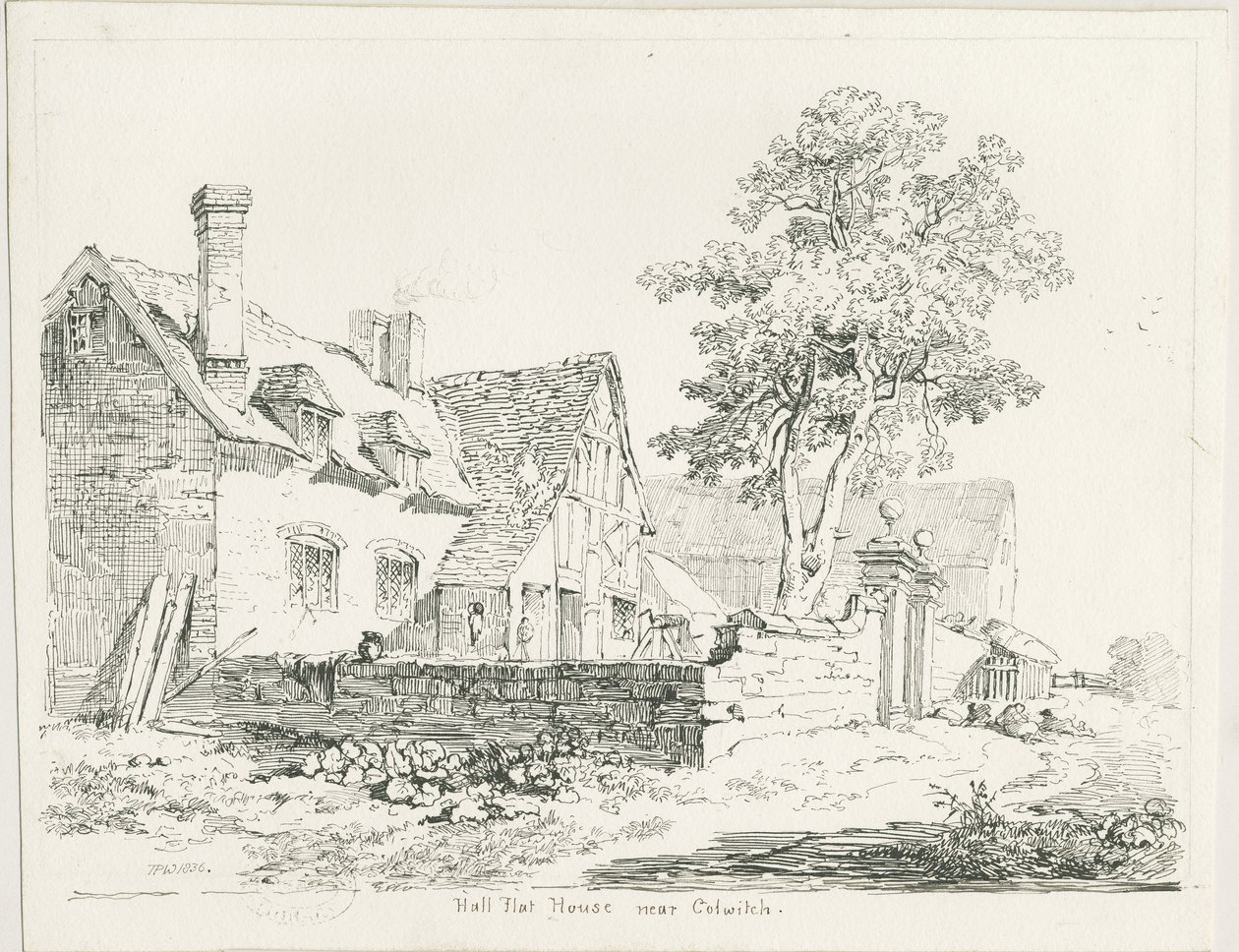 Colwich - Hall Flat House: الرسم بالقلم والحبر بواسطة توماس بيبلو وود