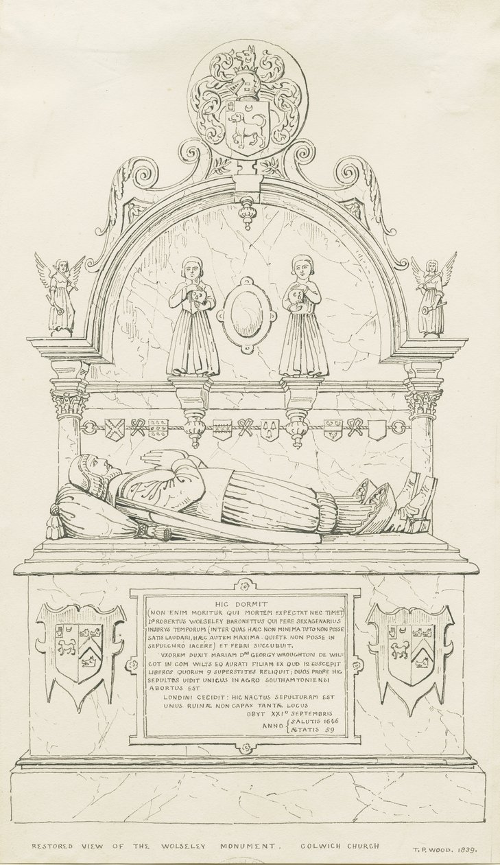 Colwich - Wolseley Monument: الرسم بالقلم بواسطة توماس بيبلو وود