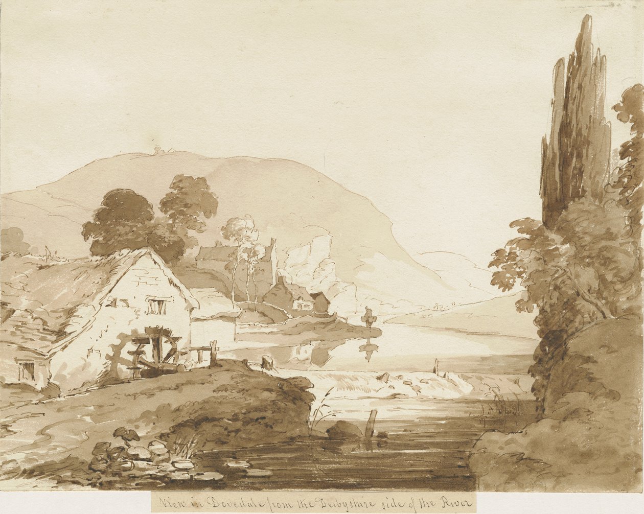 دوفيدال - منظر طبيعي: رسم بني داكن ، بدون تاريخ [1817-1845] بواسطة توماس بيبلو وود