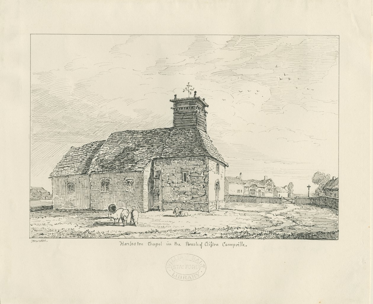 Harlaston Chapel: الرسم بالقلم بواسطة توماس بيبلو وود