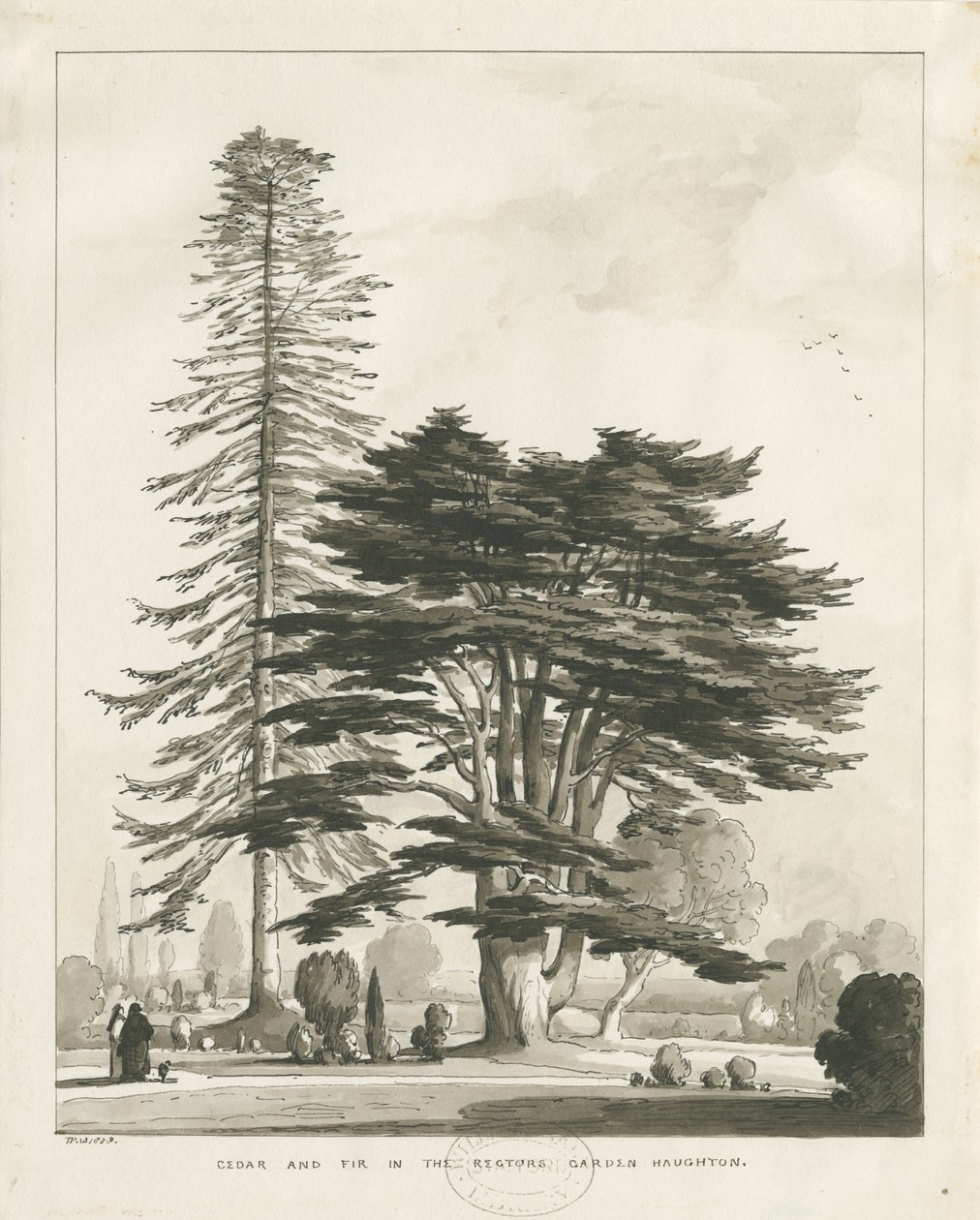 Haughton Rectory: يغسل الرسم البني الداكن بواسطة توماس بيبلو وود
