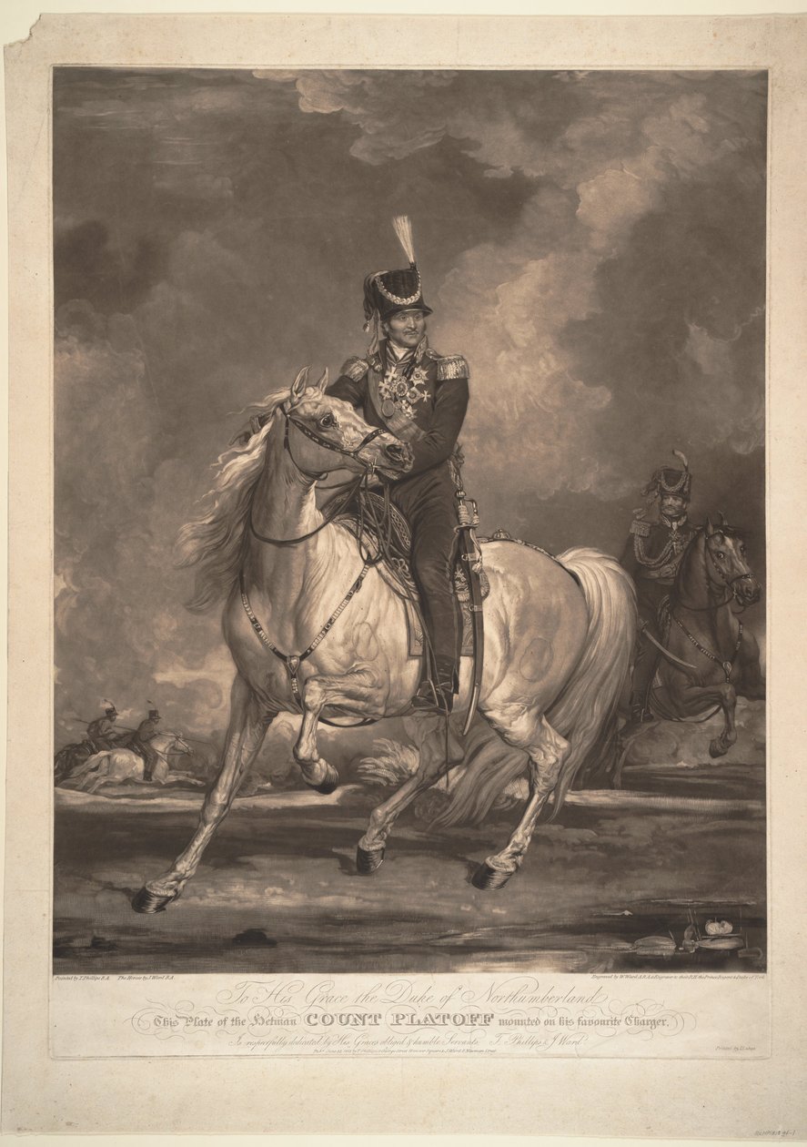 صورة للكونت ماتفي إيفانوفيتش بلاتوف 1757-1818 ، 1815 بواسطة توماس فيليبس
