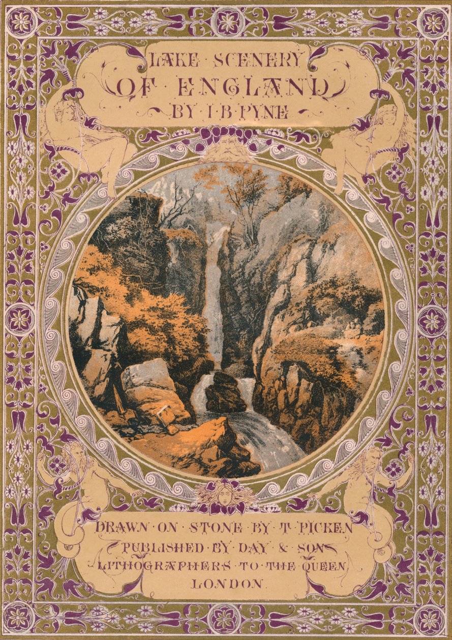 صورة في مواجهة مشهد البحيرة في إنجلترا بواسطة JB Pyne ، 1850s. بواسطة توماس بيكين