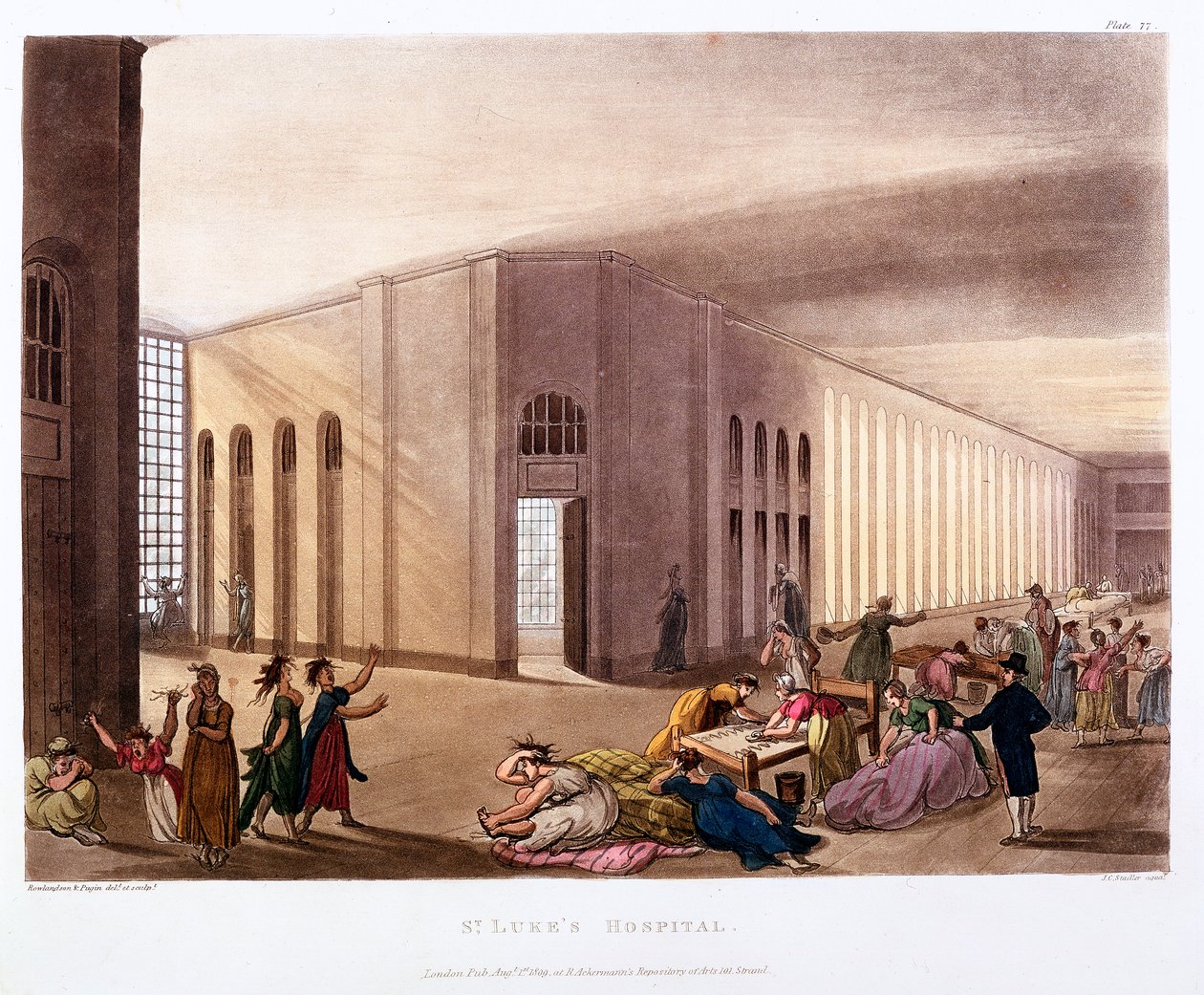 مستشفى سانت لوك ، أولد ستريت ، لندن ، 1808-1811 بواسطة توماس رولاندسون ، أوغسطس تشارلز بوجين