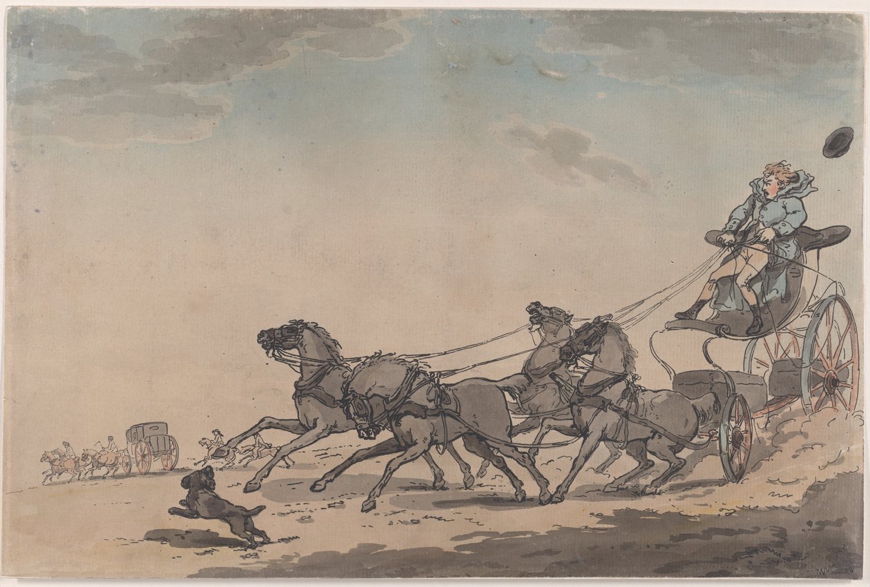 أربعة في اليد ، أو العربة الجامحة ، 1791-93. ، 1791-93. بواسطة توماس رولاندسون