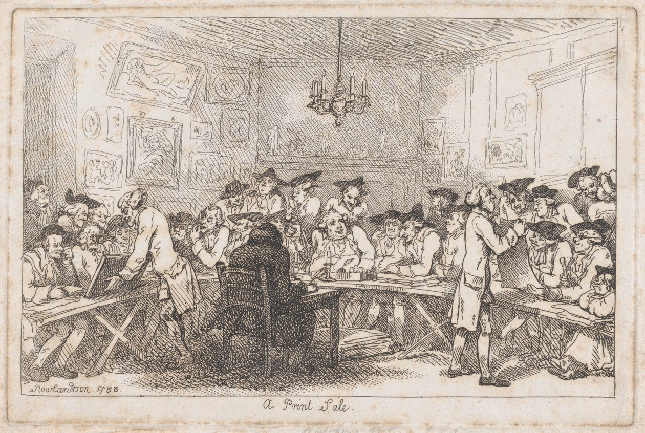 بيع مطبوع - مزاد ليلي ، 1788. ، 1788. بواسطة توماس رولاندسون