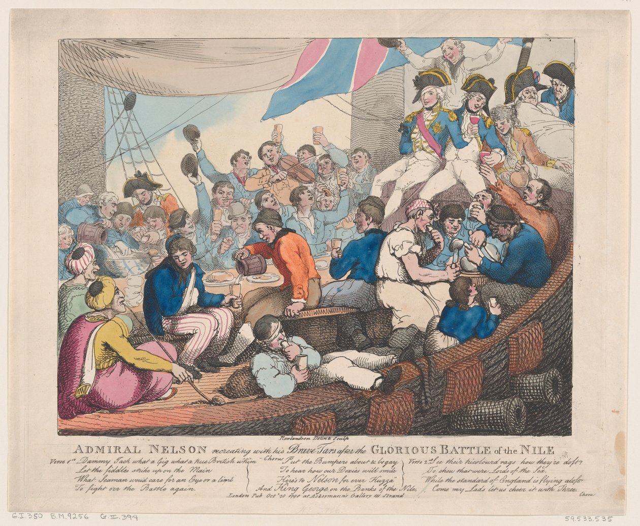 الأدميرال نيلسون يستعيد علاقته مع قطاره الشجعان بعد معركة المجيدة في ... ، 20 أكتوبر 1798. بواسطة توماس رولاندسون