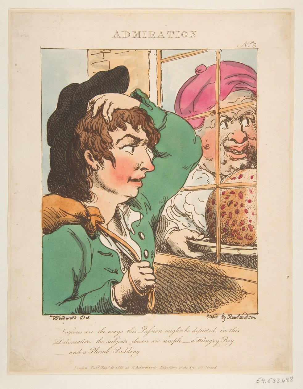 Admiration Le Brun Travested ، أو كاريكاتير العواطف ، 20 يناير 1800. بواسطة توماس رولاندسون