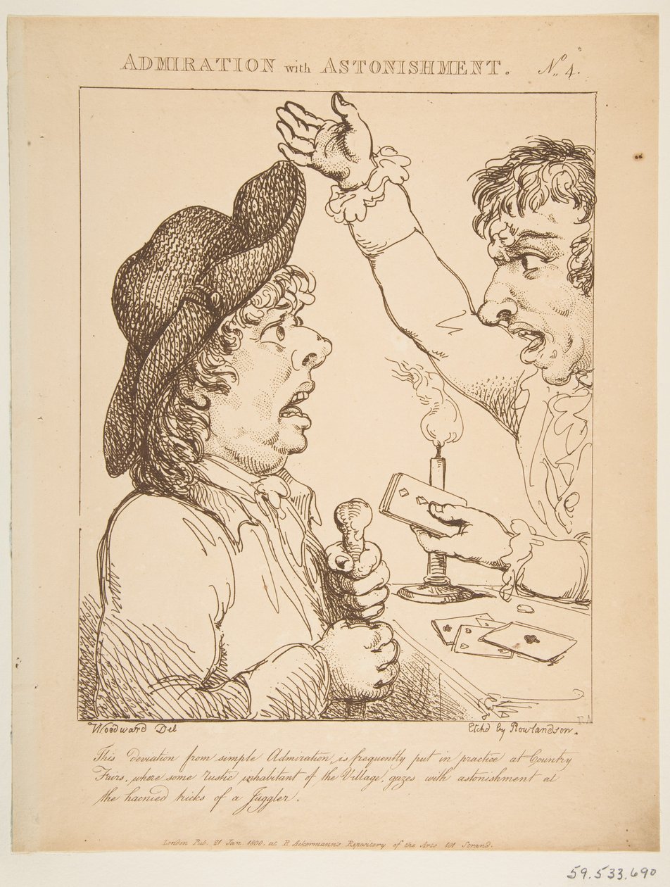 إعجاب مع دهشة Le Brun Travested ، أو كاريكاتير العواطف ، 21 يناير 1800. بواسطة توماس رولاندسون