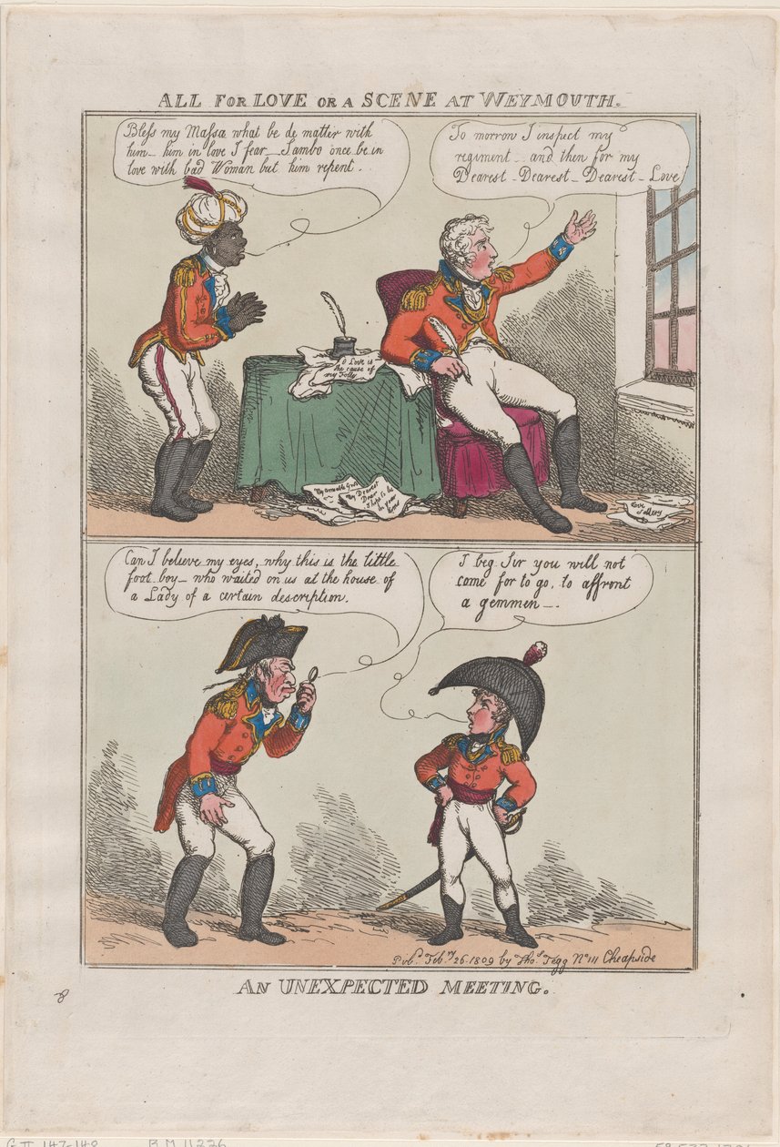 الكل من أجل الحب أو مشهد في ويموث ، اجتماع غير متوقع ، 26 فبراير 1809. ، 26 فبراير ، 1809. بواسطة توماس رولاندسون
