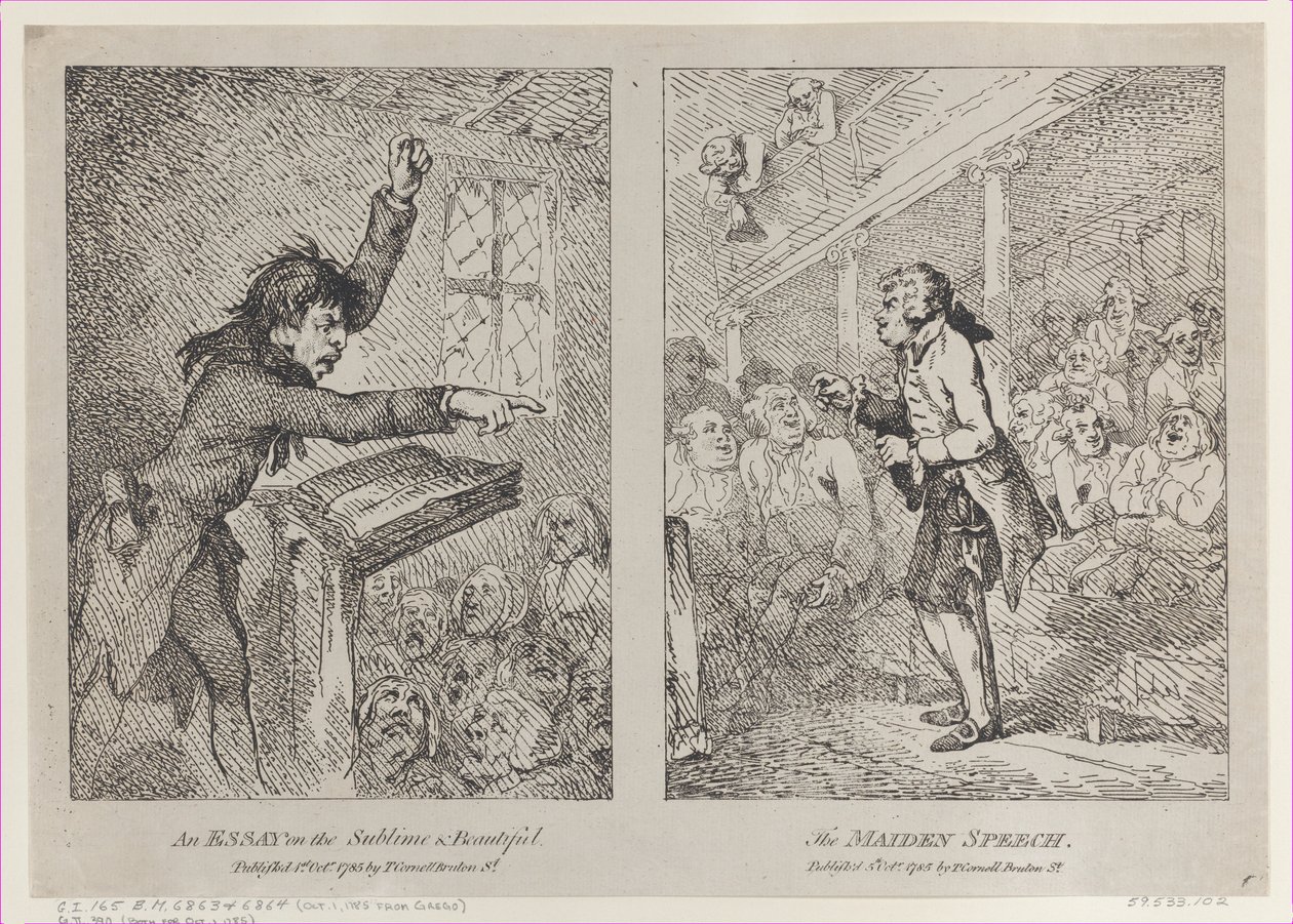 مقال عن السمو والجميل ، الخطاب البكر ، 1 أكتوبر 1785. ، 1 أكتوبر ، 1785. بواسطة توماس رولاندسون