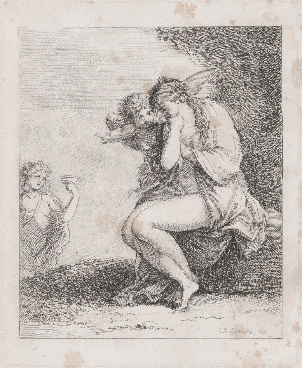 أريادن على ناكسوس اقترب من باخوس ، كاليفورنيا. 1790. ، كاليفورنيا. 1790. بواسطة توماس رولاندسون