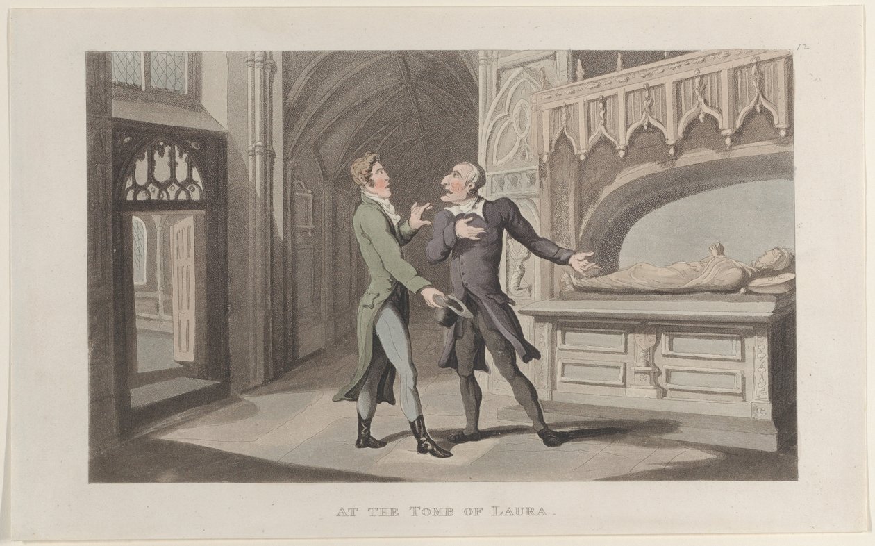 في قبر لورا ، من مجلة الرحلات العاطفية في المقاطعات الجنوبية من ... ، 1817-1821. بواسطة توماس رولاندسون