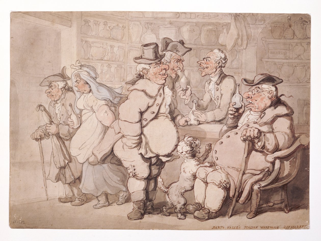 "مستودع بارتو فالي الإيطالي-هايماركت" ، مدينة ويستميسنتر ، لندن ، قبل عام 1827. بواسطة توماس رولاندسون
