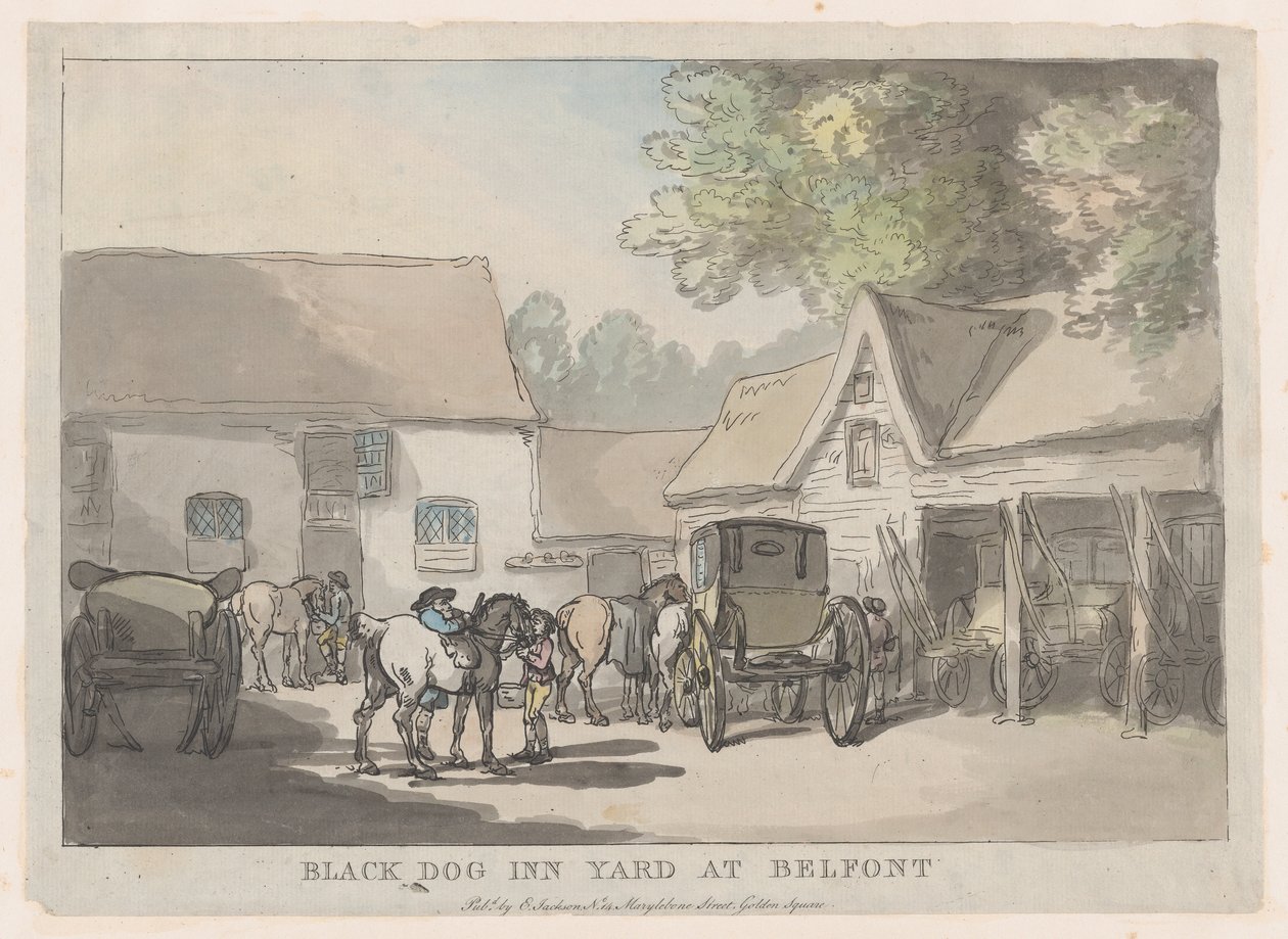 بلاك دوج إن يارد آت بلفونت ، 1785-1787. ، 1785-1787. بواسطة توماس رولاندسون
